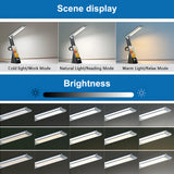 INSMART LED Desk Lamp with Wireless Charging,7-in-1 Touch Control Table Lamp,15W Fast Charging,Clock,Alarm,3 Modes,Dimmable Lights for Home Office,10.9In,Black