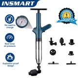 INSMART Air Toilet Plunger,High-Pressure Air Drain Blaster (4.4lbs Force) with 4 Nozzles,Real-Time Pressure Gauge,Unclog Toilets,Sinks,Showers Fast