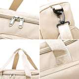 INSMART 35L Travel Duffle Bag,Foldable Weekender Bags Carry on Gym Bag with Wet Pocket,Adjustable Strap,Shoe Compartment,for Plane Sports Dance,Beige