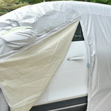 Pecham Car Cover Waterproof with Side Door Zipper All Weather Upgraded UV Protective Vehicle Cover-208*79*59 inch