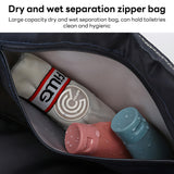 INSMART 35L Travel Duffle Bag,Foldable Weekender Bags Carry on Gym Bag with Wet Pocket,Adjustable Strap,Shoe Compartment,for Plane Sports Dance,Beige