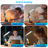 INSMART LED Desk Lamp with Wireless Charging,7-in-1 Touch Control Table Lamp,15W Fast Charging,Clock,Alarm,3 Modes,Dimmable Lights for Home Office,10.9In,Black