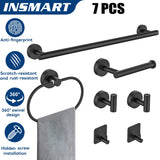 INSMART Bathroom Hardware Set,7 Pieces Wall-Mounted Bathroom Towel Rack Accessories Set,Includes 16
