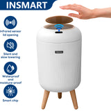 INSMART 3.2 Gallon Motion Sensor Trash Can, Automatic Odor-Proof Bathroom & Kitchen Wastebasket with Waterproof Lid,Silent Close,White Garbage Bin for Home Office