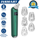 INSMART Blackhead Remover Pore Vacuum with 42℃ Thermal Therapy, Red/Blue Light & 6 Detachable Probes – USB Rechargeable Facial Suction Tool for Deep Cleansing, Comedone Extraction