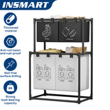 INSMART 2-Tier Laundry Hamper with Removable Bag - Foldable Clothes Sorter for Bedroom, Bathroom & Laundry Room - Sturdy Steel Frame, No Assembly Needed, Waterproof, Storage Organizer