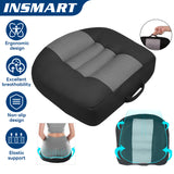 INSMART Car Booster Seat Cushion for Car,Office,Home Chair - Thickened Height Increasing Anti-Slip Mat/Seat Pad, Breathable Mesh Memory Foam Design,Black-Gray - Perfect for Adults and Teens