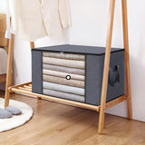 INSMART 4-Pack Clothes Storage Bags with Lid, Large Wardrobe Organizer and Storage, 60L Foldable 3-Layer Fabric Storage for Clothes, Blankets, Bedding