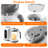 INSMART Baby Food Maker Steamer and Blender,One Step Baby Food Processor Steamer Puree Blender,Touch Screen Control,for Fruit,Vegetable,Meat,BPA-Free,450W,2-14oz,White