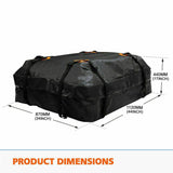 Pecham Car Rooftop Cargo Carrier Bag, 16 Cubic Feet 100% Waterproof Heavy Duty 600D Car Roof Bag for All