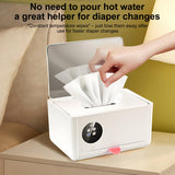 INSMART Baby Wipe Warmer, Baby Wipe Dispenser Box with Spring Design, 4 Modes Temperature, Dual Heating Chambers for Diaper, Facial Mask