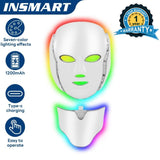 INSMART 7-Color LED Face Mask Light Therapy – Professional At-Home Skincare Device for Anti-Aging, Acne Relief & Skin Rejuvenation