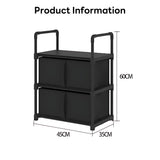 INSMART Night Stand with 2 Storage Baskets,Small Dresser for Bedroom, Detachable Structure,Space-Saving Organizer for Bedroom Closet,Entryway,College Dorm,Black