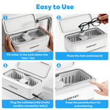 IBTORO Ultrasonic Jewelry Cleaner, 45kHz Gentle 360° Cleaning with 450ml Stainless Steel Tank, Quiet & Portable for Jewelry, Glasses, Retainer, Dentures