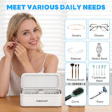 IBTORO Ultrasonic Jewelry Cleaner, 45kHz Gentle 360° Cleaning with 450ml Stainless Steel Tank, Quiet & Portable for Jewelry, Glasses, Retainer, Dentures