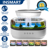 INSMART Forest Raindrop Humidifier with 7-Color Mood Light & Natural White Noise - 250ml Ultrasonic Aroma Diffuser,Forest Landscape Design, Non-Slip Base for Home,Bedroom,Nursery (White)