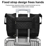 INSMART Expandable Rolling Travel Bag,With 360°Detachable Wheels,Waterproof Foldable Luggage Bag for Gym, Camping,Storage,36L-55L,Black