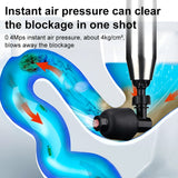INSMART Air Toilet Plunger,High-Pressure Air Drain Blaster (4.4lbs Force) with 4 Nozzles,Real-Time Pressure Gauge,Unclog Toilets,Sinks,Showers Fast