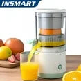 INSMART Small Electric Citrus Juicer Machines,Portable Automatic Citrus Juicer Machines with USB,for Making Fresh Orange Juice,Lemons,Kiwi Fruit,and Grapefruit(White)