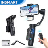INSMART Gimbal Stabilizer for Smartphone, 3-Axis Phone Gimbal with AI Vision Sensor, Built-in Tripod & Magnetic Detachable Remote, Phone Stabilizer for Video Recording