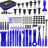 Pecham 330Pcs Trim Removal Tool, Auto Removal Set for Car Panel Dashboard Radio Puller Tool Plastic Pry Tools Clip Pliers/Fastener Pry Tool with Storage Bag - Blue