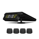 Pecham TPMS Tire Pressure Monitoring System, Universal Solar Power Car Tire Pressure Monitor System with 4 External Sensors, LCD Display, Multiple Alarms