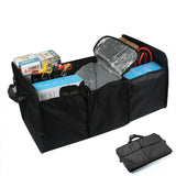 Pecham Car Trunk Organizer, Large Capacity Foldable SUV Trunk Organizer with 3 Pockets, Waterproof Car Storage Organizer for Jeep, SUV, Truck, Black