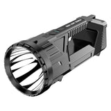 Pecham Rechargeable LED Spotlight Flashlight, 6000Lum Super Bright Handheld Searchlight, Waterproof Emergency Flashlight for Camping, Fishing, Hunting, Hiking, Patrol - Black