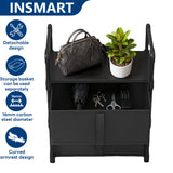 INSMART Night Stand with 2 Storage Baskets,Small Dresser for Bedroom, Detachable Structure,Space-Saving Organizer for Bedroom Closet,Entryway,College Dorm,Black