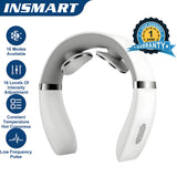 INSMART Neck Massager with Heat, Portable Electric Cordless Massager, 10 Modes & TENS Pulse, Auto-Adapt to Neck Curve, Timer Shut-Off for Stiffness Relief