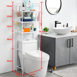 INSMART Over The Toilet Storage Shelf for Bathroom,3-Tier Freestanding Bathroom Organizer with 4-Hooks,H-Shape Frame,Extra Thick Carbon Steel,Space-Saving & Rustproof,White
