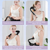 INSMART Hook Massage Gun with Extension Handle, Deep Tissue Percussion Massager for Athletes - 9 Speeds, 4 Attachments, Quiet 45dB, Portable & Smart Chip for Muscle Pain Relief