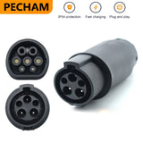Pecham 16A/32A EV Charger Converter, EVSE Adapter Type1 J1772 to Type2 Electric Vehicle Charging Adapter Socket Plug