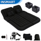 INSMART Car Mattress, Inflatable Travel Bed, Outdoor Camping Back Seat Air Mattress with Pump & 2 Pillows, Blow up Air Mat Bed for SUV, RV, Truck, Home