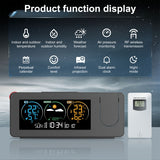 INSMART Projection Alarm Clock with Weather Forecast & Snooze,Dual Alarms, 180° Adjustable Projector, Wireless Sensors, Humidity & Temp Display, USB Charger, Battery Backup – Ideal for Bedrooms