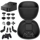 Pecham 14-in-1 Thumbsticks Paddles Accessories Fit for Xbox Elite Series 2/Series 2 Core Controller, Replacement Parts with Carrying Case, Charging Dock - Black