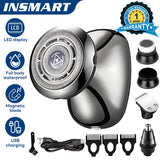 INSMART 5-in-1 Unisex Electric Shaver with LED Display, Auto-Sharpening Blades, Waterproof USB Rechargeable & Magnetic Head