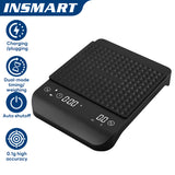 INSMART Coffee Scale with Timer,Rechargeable Mini Espresso Scale,0.1g Precision,Timing/weighing Dual Mode,for Pour-Over Maker