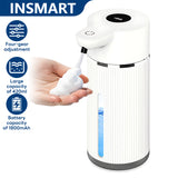 INSMART Automatic Soap Dispenser, 14.2oz/420ml Electric Touchless Foam Sensor Soap Dispenser, USB Rechargeable, Suitable for Bathroom and Kitchens, Wall-Mounted