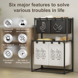 INSMART 2-Tier Laundry Hamper with Removable Bag - Foldable Clothes Sorter for Bedroom, Bathroom & Laundry Room - Sturdy Steel Frame, No Assembly Needed, Waterproof, Storage Organizer