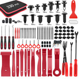 PECHAM 330Pcs Trim Removal Tool, Automotive Removal Set with Storage Bag for Car Panel Dashboard Puller Tool - Red
