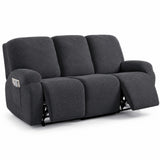 IBTORO 3 Seater Recliner Cover Stretch Slipcover, Dark Gray for Sofa