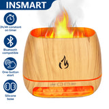 INSMART 200ml Essential Oil Diffuser, 7-Color Flame Aromatherapy Salt Stone Diffuser with Auto-Off Function and Bluetooth, Suitable for Bedroom, Office, Home and Gift