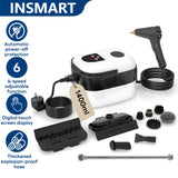 INSMART 2500W High-Pressure Steam Cleaner for Home,Digital Display Steam Cleaner,6 Adjustable Levels,1400ml Tank,Double Power Failure Protection with 8 Accessories for Kitchen Bathroom Car Tile White