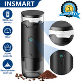 INSMART Portable Espresso Maker,Espresso Machine with 2000mAh Battery,Self-Heating Mini Coffee Machine for Camping Travel Office Home,15Bar,Ideal for Car, Office,Capsule Dual-Use