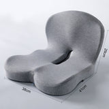 IBTORO Ergonomic Seat Cushion with Lumbar Support - Gel Memory Foam Pillow for Office Chair, Car & Wheelchair, Light Gray