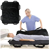 IBTORO Positioning Bed Pad, 8 Reinforced Handles 48"x40" Transfer Sheet, Black