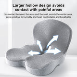 IBTORO Ergonomic Seat Cushion with Lumbar Support - Gel Memory Foam Pillow for Office Chair, Car & Wheelchair, Light Gray