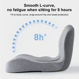 IBTORO Ergonomic Seat Cushion with Lumbar Support - Gel Memory Foam Pillow for Office Chair, Car & Wheelchair, Light Gray