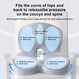 IBTORO Ergonomic Seat Cushion with Lumbar Support - Gel Memory Foam Pillow for Office Chair, Car & Wheelchair, Light Gray